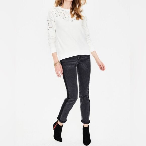 Boden Arabella Eyelet Ombré Tie-dyed Crewneck Pullover Sweatshirt, Women’s Small - Picture 13 of 13